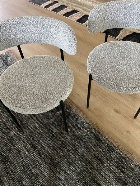 Boucle dining chairs 