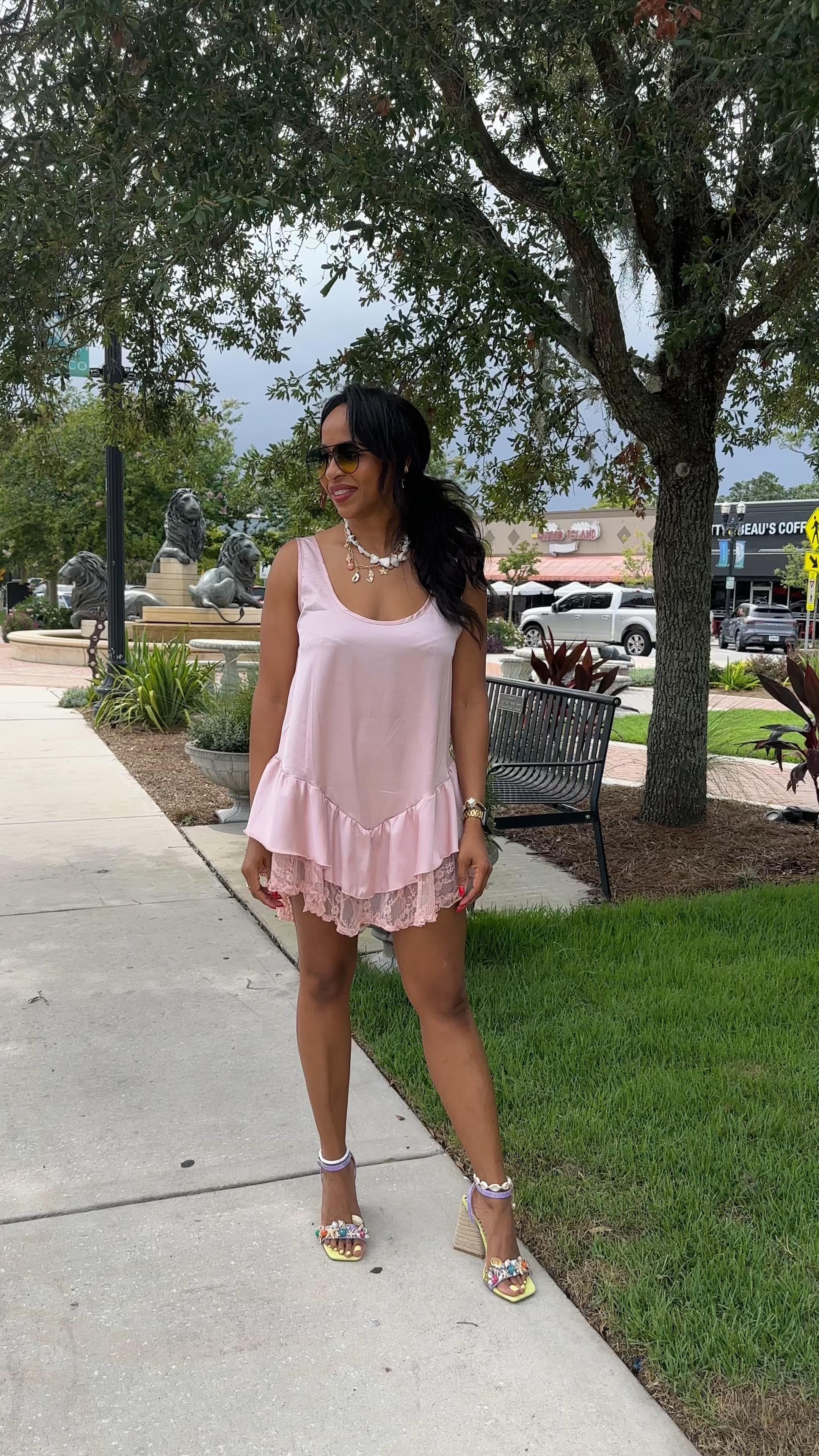 Dress: medium (size down) I altered it by shortening it and taking it in on the sides 

Shoes: 6.5 (tts)

#LTKFindsUnder100