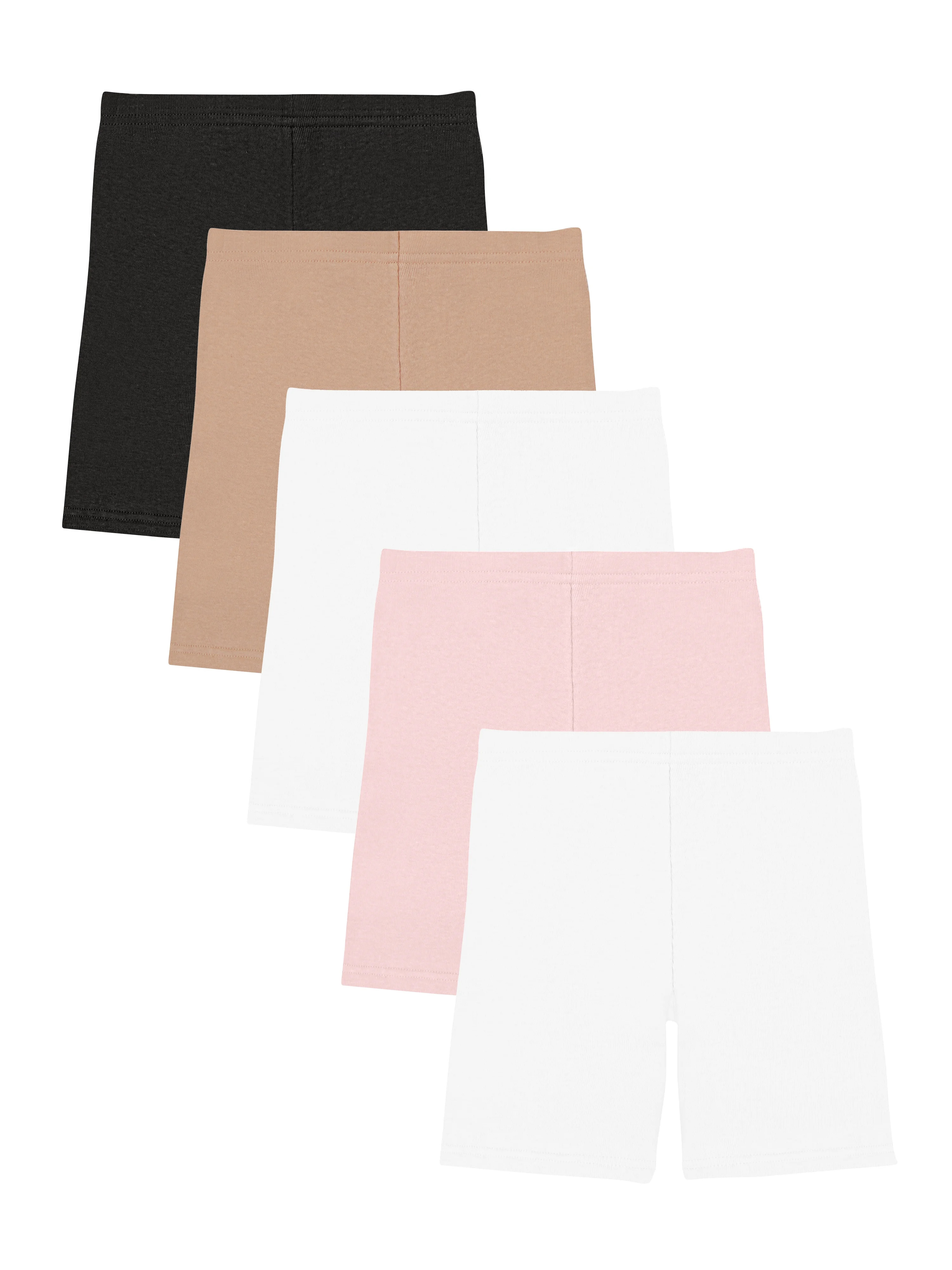 Wonder Nation Girls 5 Pair Playground Shorts, Sizes XS-XL - Walmart.com | Walmart (US)