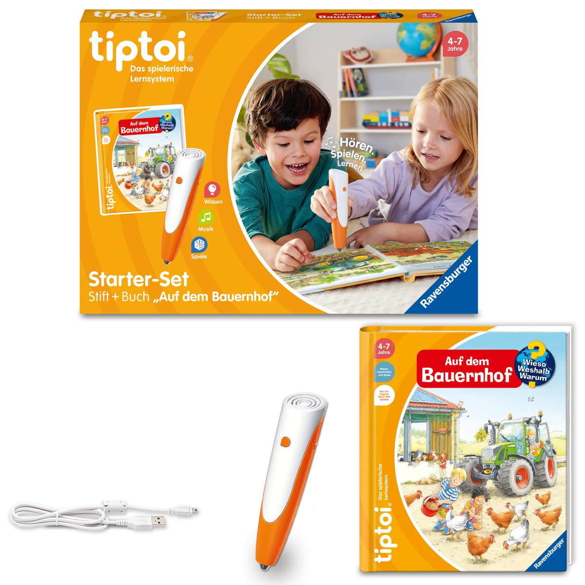 Ravensburger tiptoi Starter-Set 00114: Stift und Bauernhof-Buch - Lernsystem für Kinder ab 4 Jah... | Amazon (DE)