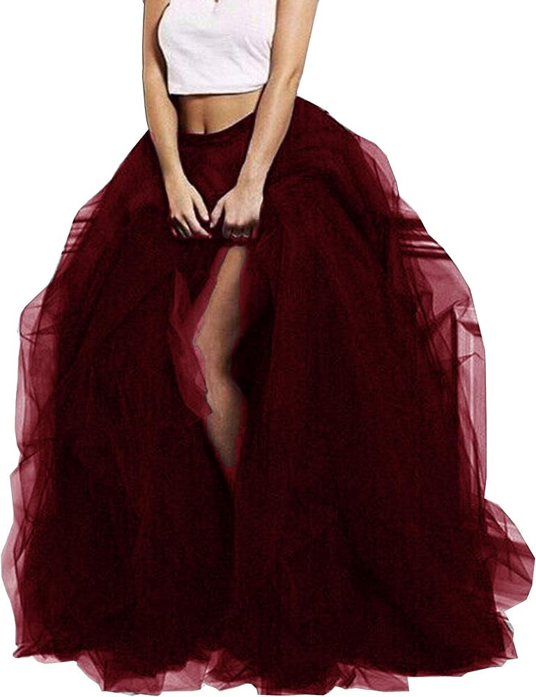 Lisong Women Maxi Tulle Floor Length Layered High Waist Spectial Occasion Skirt | Amazon (US)