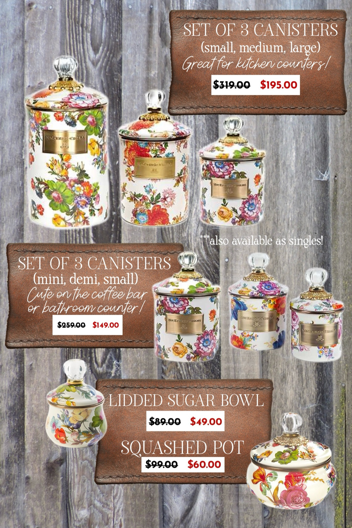 Mackenzie-Childs Barn Sale is live this July! White flower market is my favorite print and these canisters are great storage solutions that bring pretty style! 

#LTKHome #LTKSaleAlert