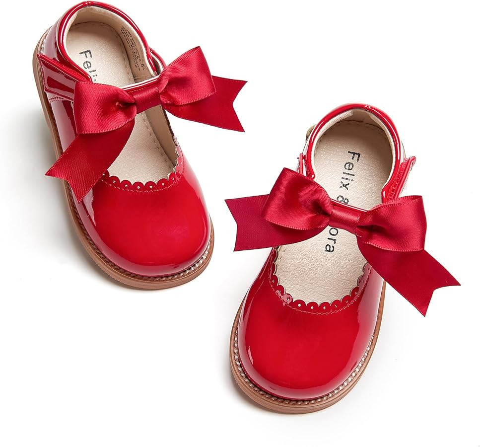 Felix & Flora Toddler Little Girl Mary Jane Dress Shoes - Ballet Flats for Girl Party School Shoe... | Amazon (US)