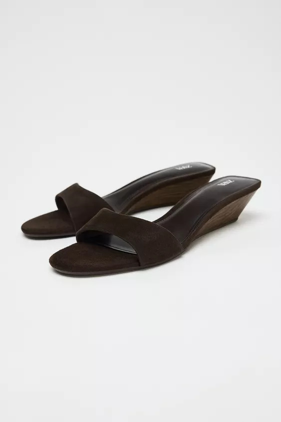 SUEDE WEDGE SANDALS | Zara US