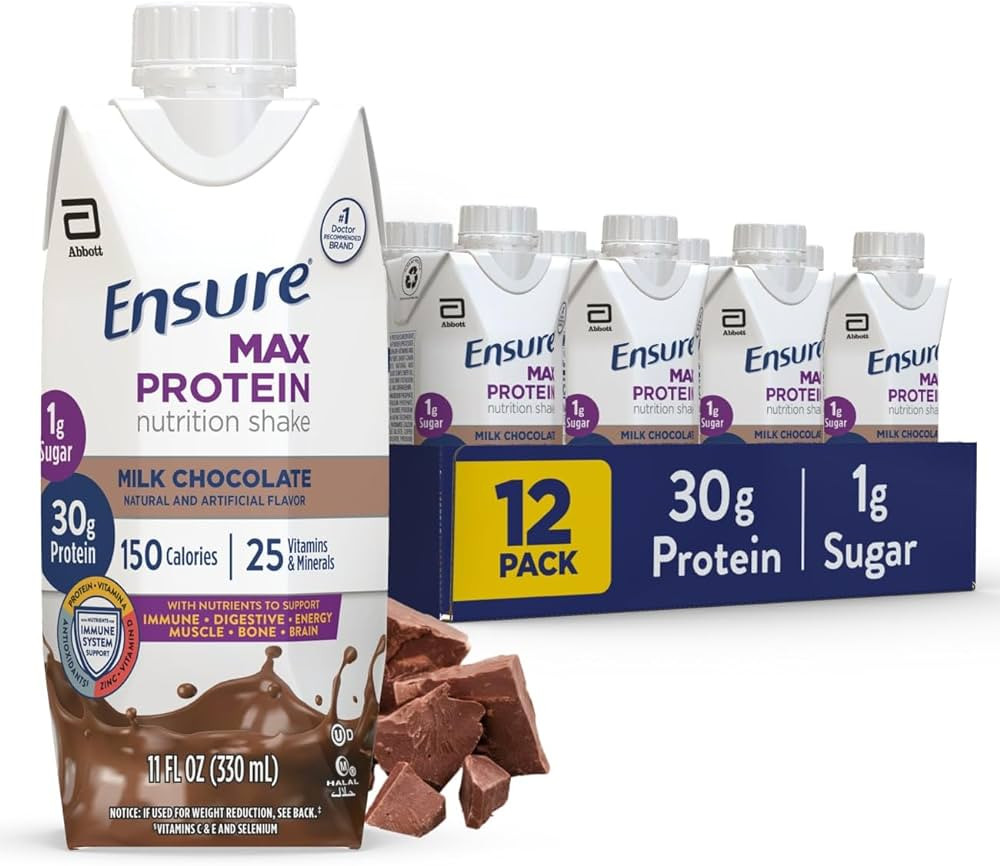 Ensure Max Protein Shake | Milk Chocolate | Ready to Drink | 30g Protein for Muscle Health | 1g S... | Amazon (US)