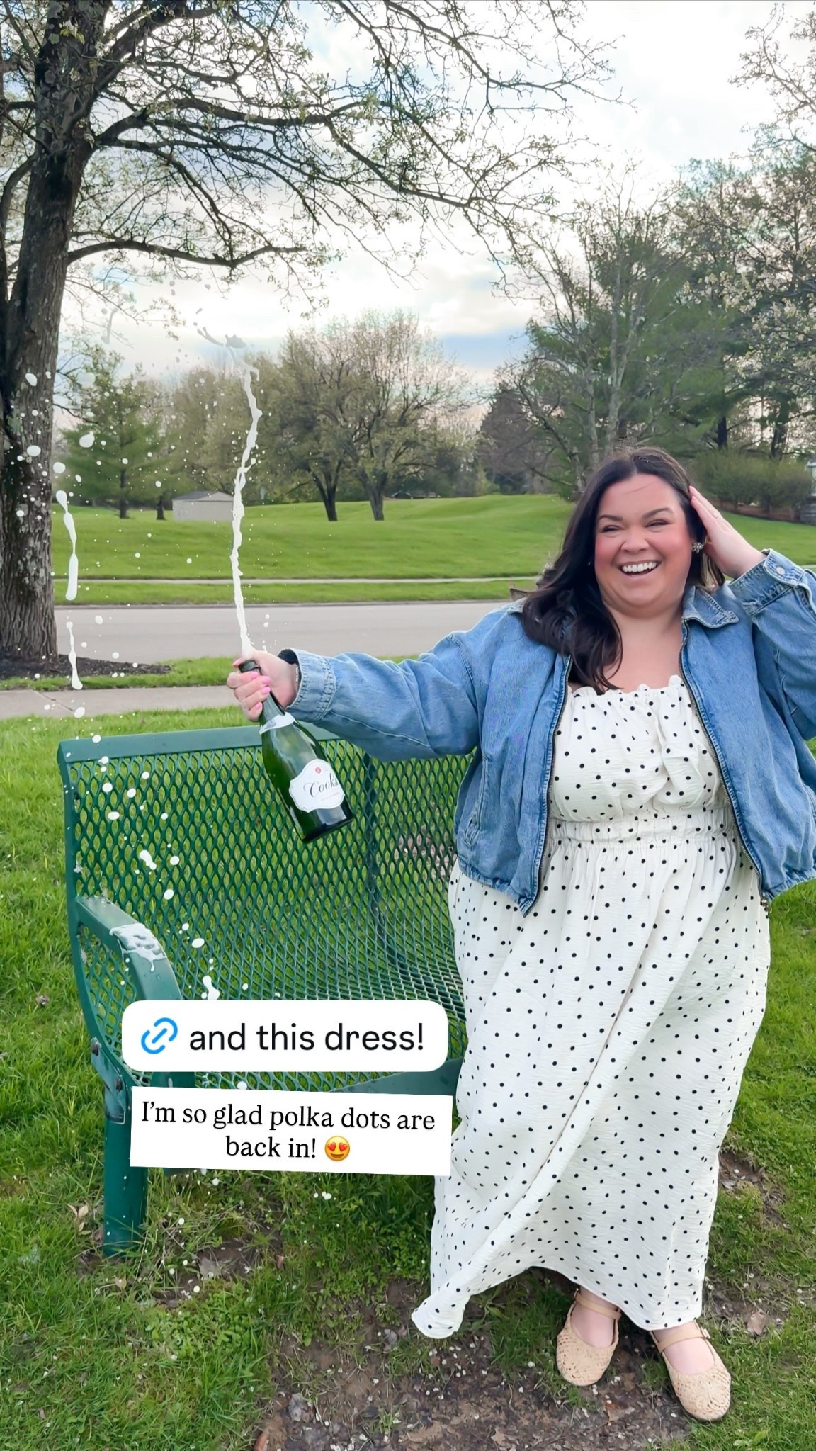 Spring Date Night!! Loving this polka dot target dress + jean jacket combo. Wearing a 3x on both! 

 #LTKootd #LTKSeasonal #LTKSaleAlert