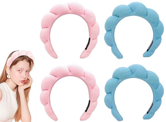 CHERSE Spa Headband for Women Sponge Terry Towel Cloth Fabric Head Band for Skincare Face Washing... | Amazon (US)