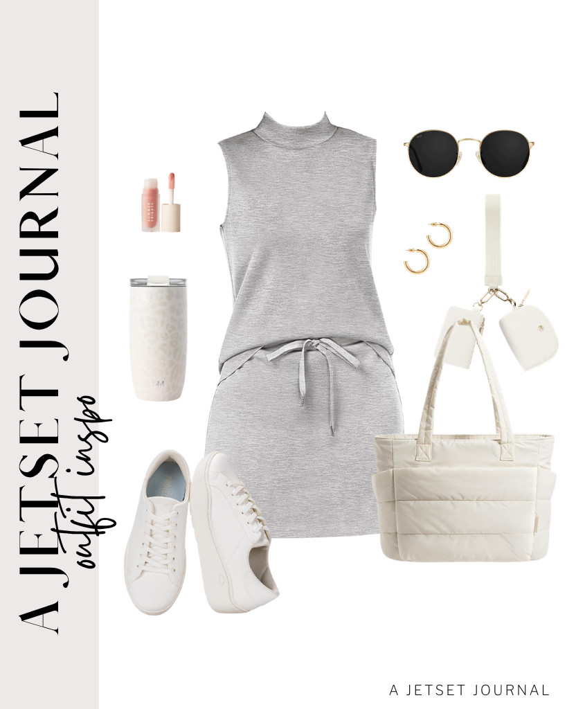 Our first outfit is a gray sleeveless two-piece skirt set and Project Cloud sneakers. With this mini zip-around dual-pouch wristlet, you can easily carry your cash and cards with you while you shop. When you're done, you can put it in this BAGSMART tote bag.


#LTKSeasonal #LTKSaleAlert #LTKTravel 

 