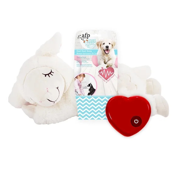 All For Paws Heartbeat Dog Plush Toy, Puppy Sleep Aid & Anxiety Relief Comforting Toy, White Shee... | Walmart (US)