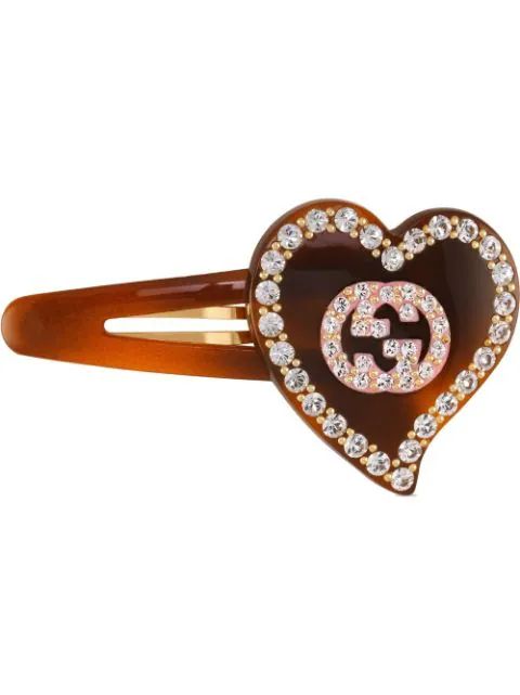 Hair clip with GG and heart detail | Farfetch (US)