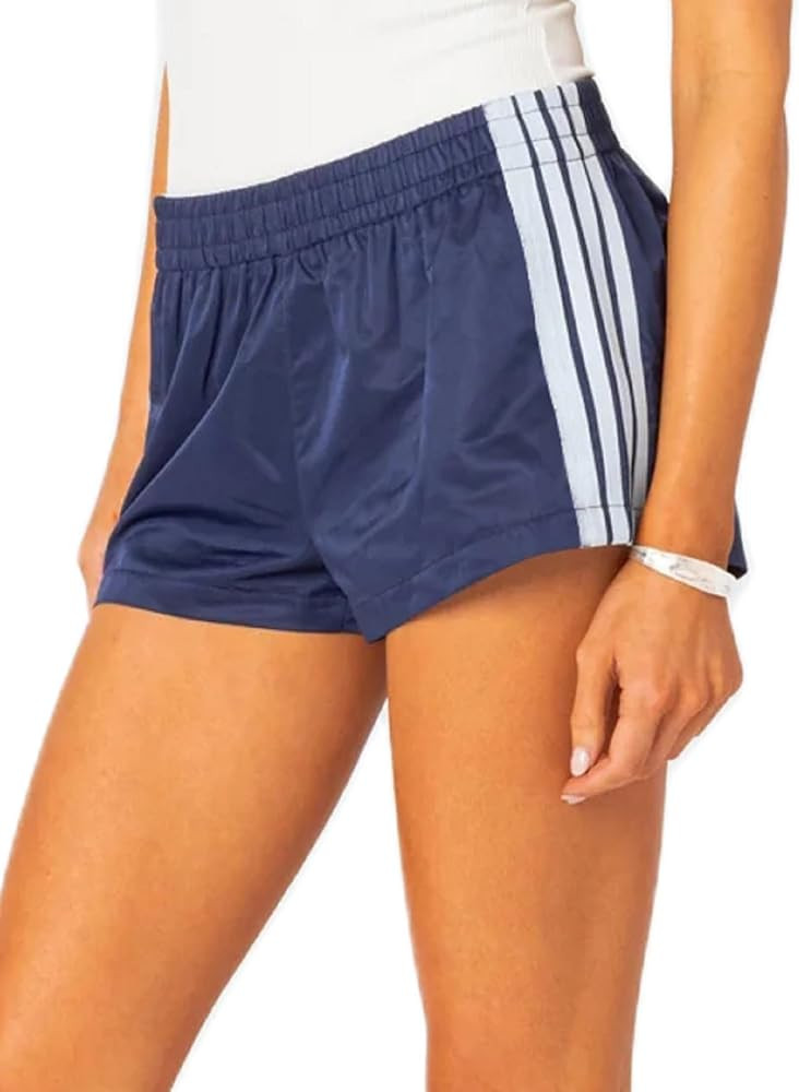 UAURORAO Women Striped Athletic Shorts Elastic Waist Side Stripe Casual Shorts Loose Patchwork Wo... | Amazon (US)