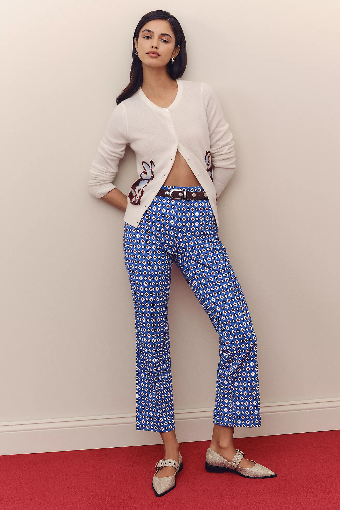 The Poppy Printed Kick-Flare Pull-On Pants by Maeve | Anthropologie (US)