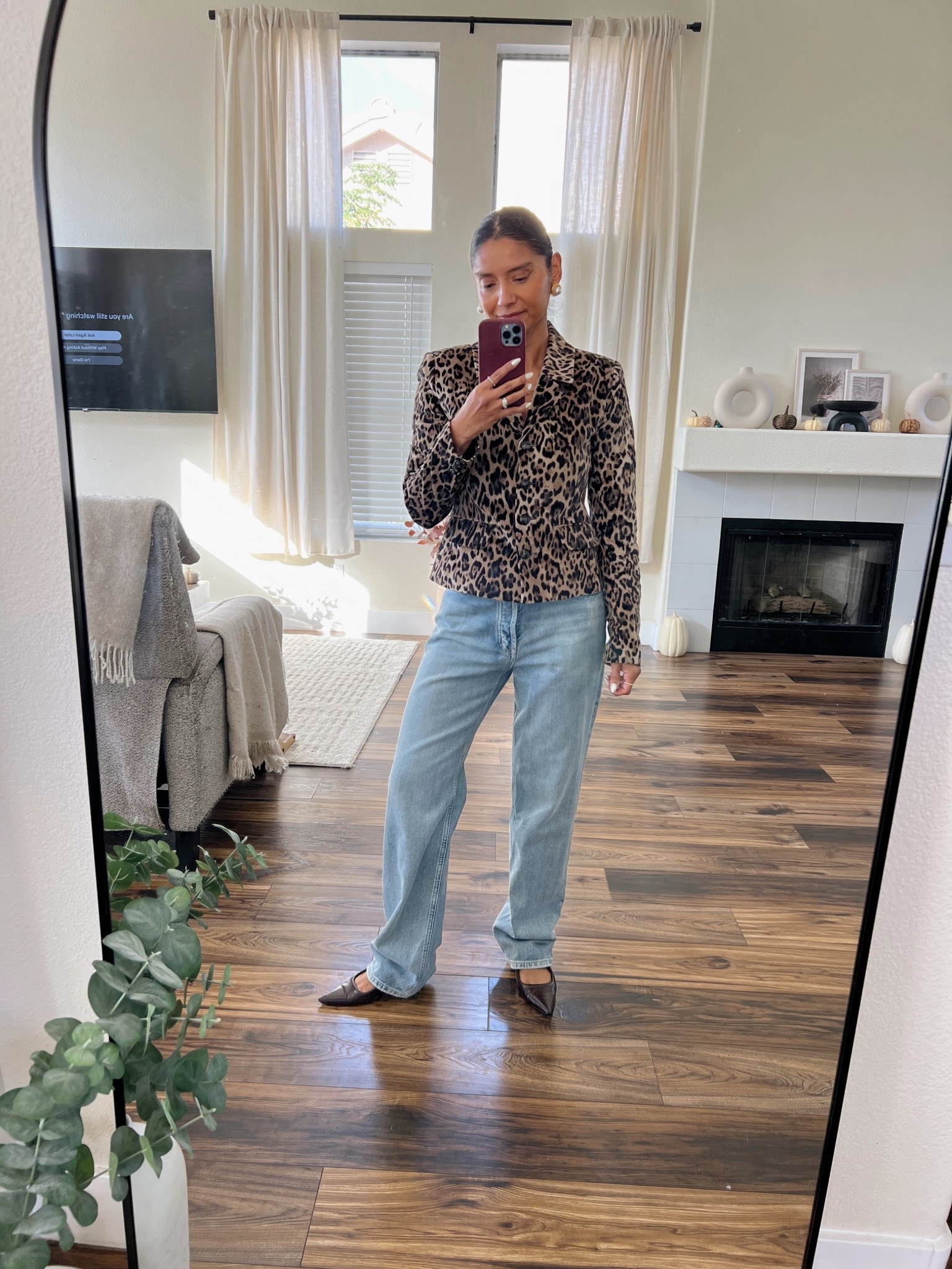 Love a good leopard blazer moment! This blazer runs small so size up. 