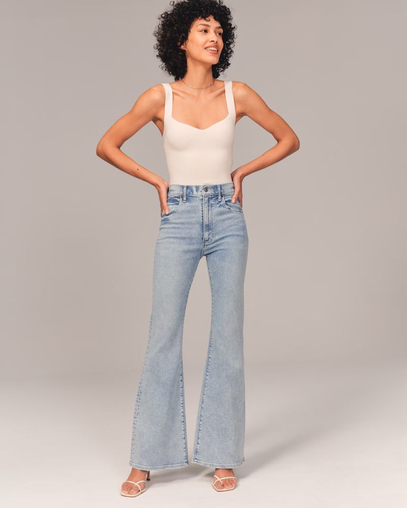 Women's Ultra High Rise Flare Jean | Women's Bottoms | Abercrombie.com | Abercrombie & Fitch (US)