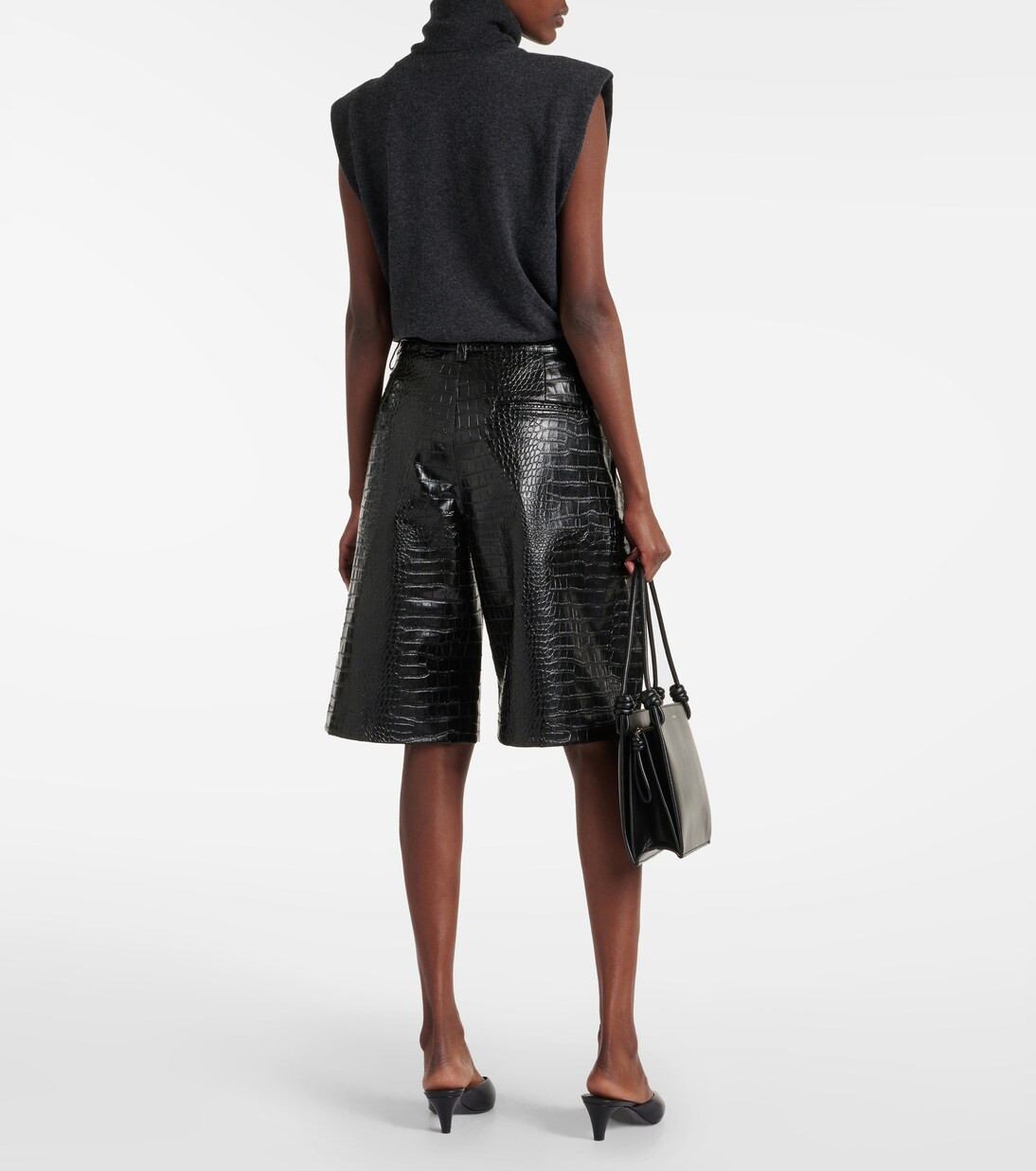 Jerkins croc-effect faux leather Bermuda shorts | Mytheresa (US/CA)