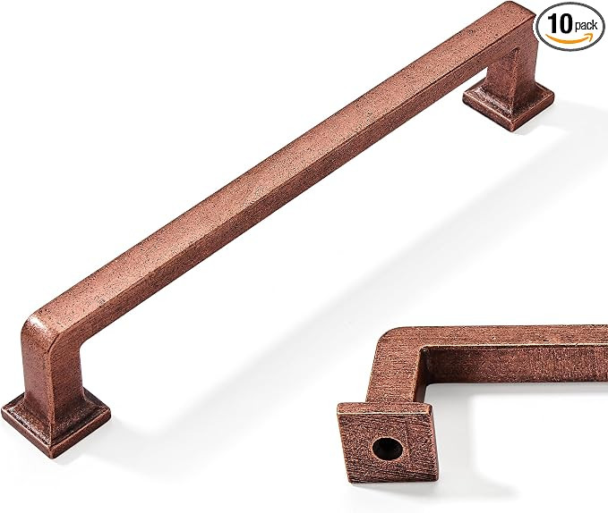 khtumeware 10 Pack 6-1/4 Inch Hole Center Antique Copper Cabinet Pulls - Vintage Drawer Handles, ... | Amazon (US)