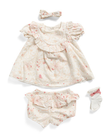 Newborn Girls Ruffled Yoke Dress Set | Baby | Marshalls | Marshalls