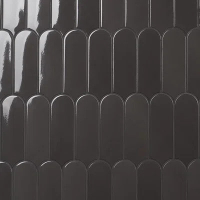 Airy 2.83 in. x 7.67 in. Polished Ceramic Fishscale Wall Tile (5.15 Sq. Ft. / Case) | Birch Lane