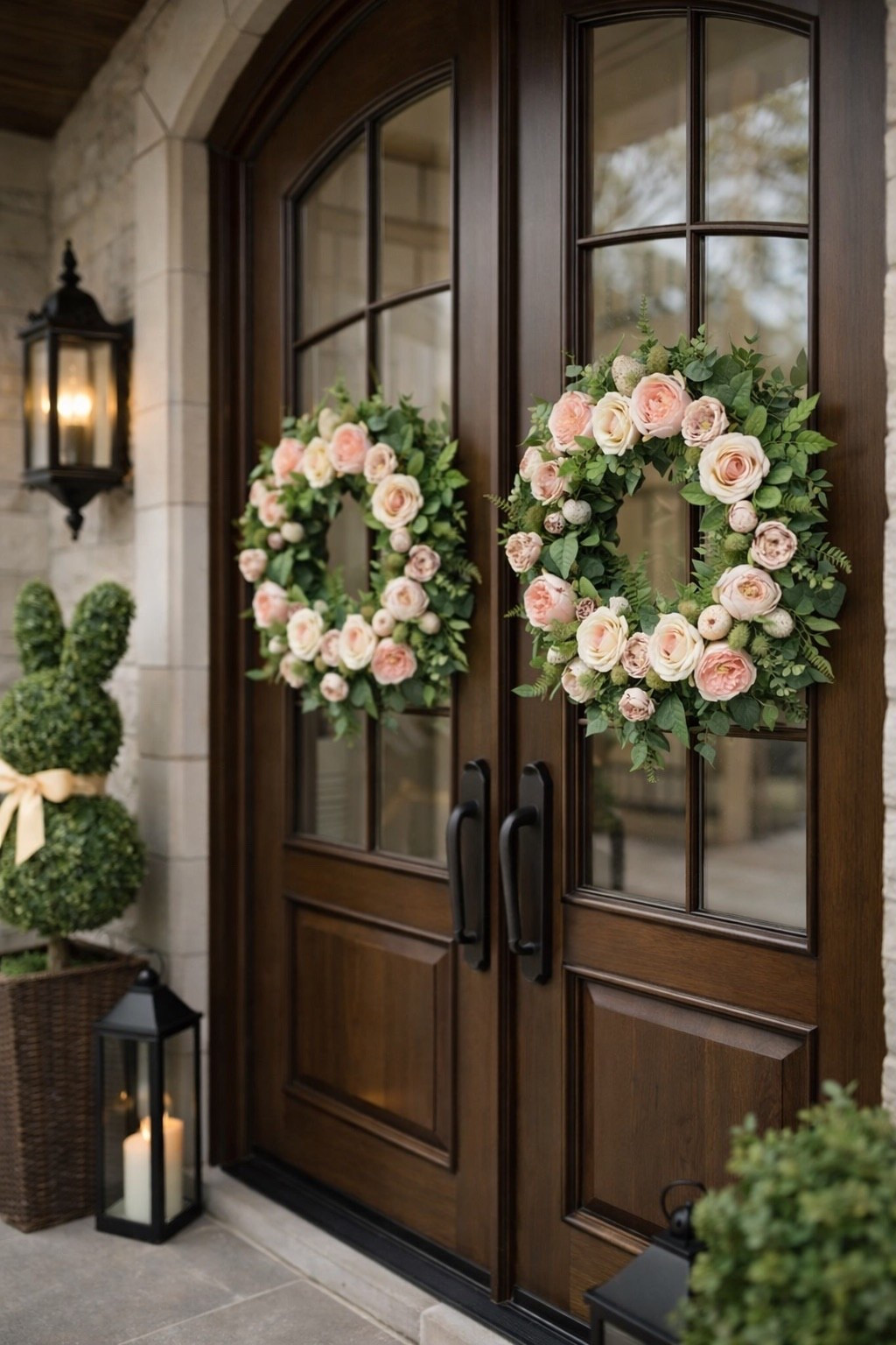 Walmart Spring Floral Wreath for Front Door

Follow @farmtotablecreations on Instagram for more neutral home inspiration 🤍

This soft blush and cream floral wreath is such a beautiful way to refresh double doors for spring. The mix of roses, greenery, and subtle texture adds depth without feeling overdone, and the angled close-up really shows how elevated it looks against warm wood doors.

The wreath is from Walmart, and the coordinating porch decor is linked to help recreate this polished spring entry moment. Everything is easy to style and perfect for a welcoming front door update.

#wreath #springdecor #frontdoor #porchdecor #floralwreath #lanterns #planters #bunnydecor #outdoordecor #walmartfinds

#LTKSaleAlert #LTKHome