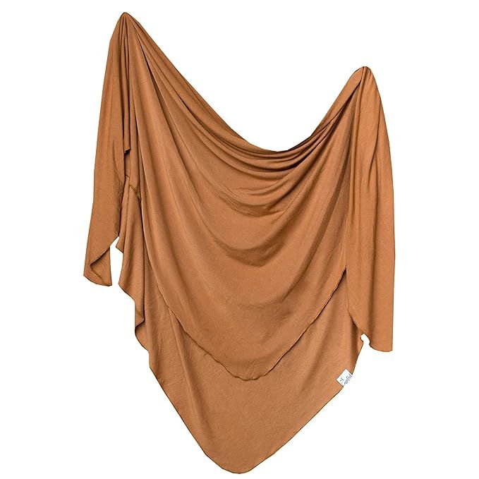 Copper Pearl Large Premium Knit Baby Swaddle Receiving Blanket Camel | Amazon (US)