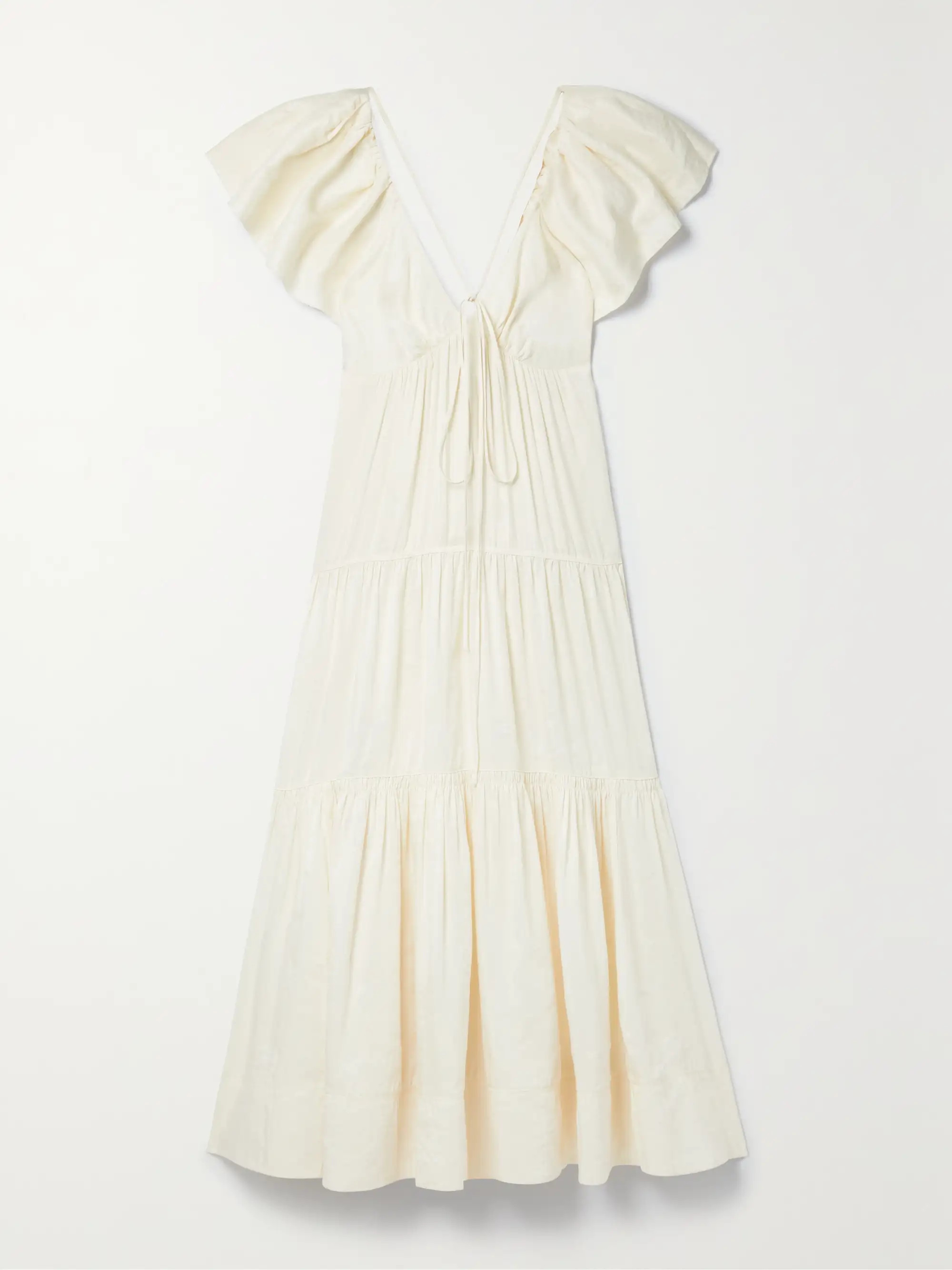 Stella tiered linen-blend maxi dress | NET-A-PORTER (US)