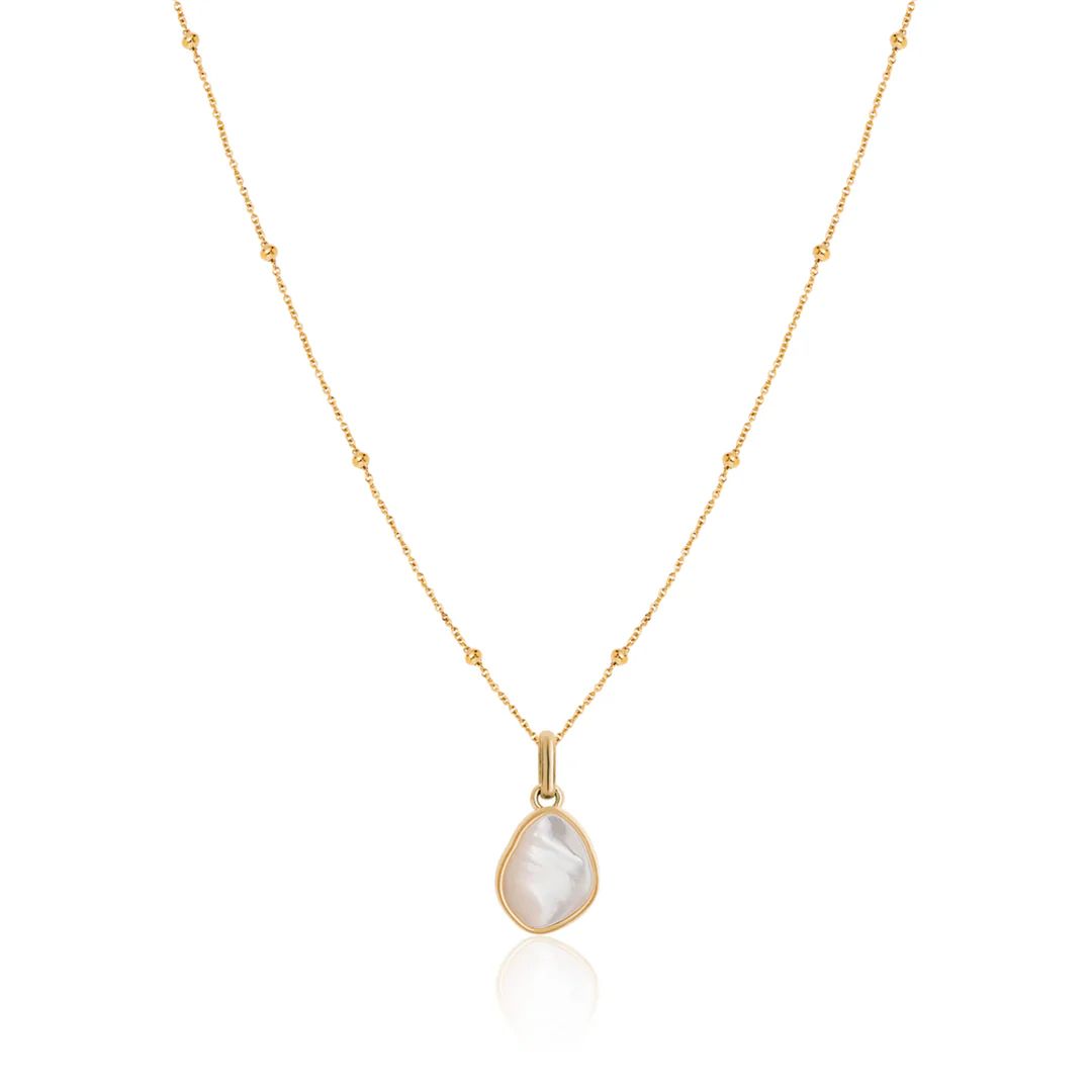 Organic Moonstone Sphere Chain Necklace (Gold) | Abbott Lyon