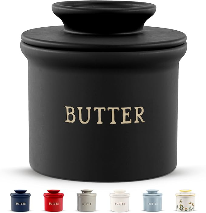 Kook Butter Crock with Lid, Soft Spreadable Butter, Ceramic French Butter Keeper to Leave On Coun... | Amazon (US)