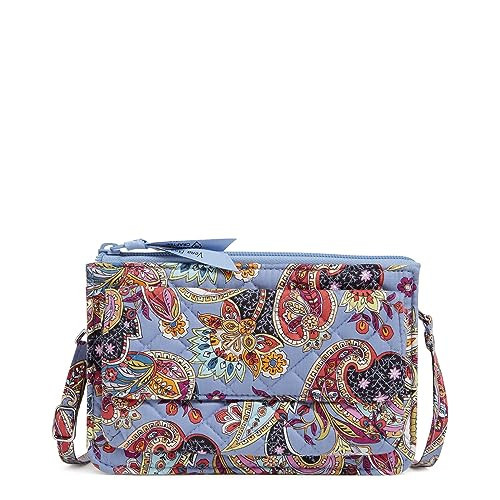 Vera Bradley Women's Cotton Wallet Crossbody Purse with RFID Protection, Provence Paisley, One Size | Amazon (US)