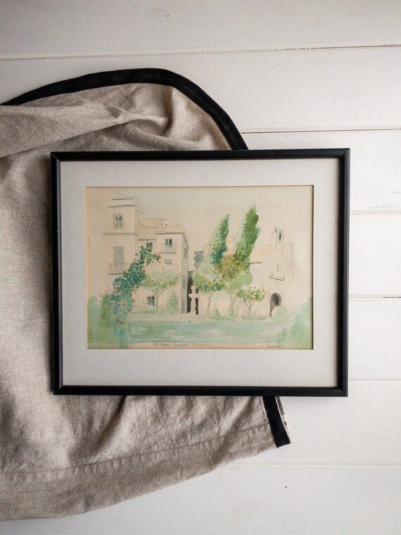 Vintage Muted Original Watercolour Vintage European Landscape | Etsy | Etsy (US)