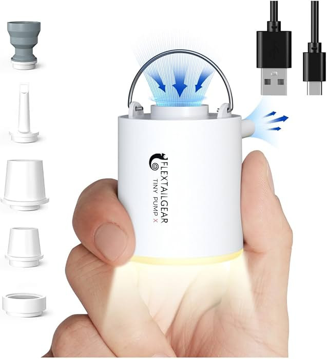 FLEXTAILGEAR Tiny Pump X Portable Air Pump+ Camping Light Ultra-Mini Air Pump with 1300mAh Batter... | Amazon (US)