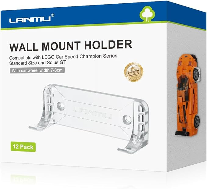 LANMU 12 PCS Collectible Car Wall Mount Compatible with Lego Speed Champion Series Car Standard S... | Amazon (US)