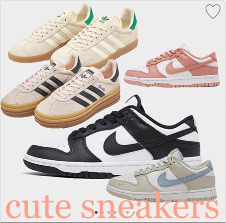 Cute sneakers for spring, Nike dunks, adidas gazelle, casual shoes 

#LTKSeasonal #LTKfitness #LTKshoecrush