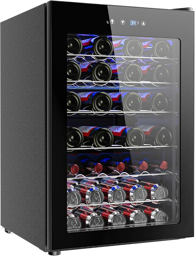 EUHOMY 45 Bottle Wine Cooler Refrigerator, Small Built-in Wine Fridge for Red, White and Champagn... | Amazon (US)
