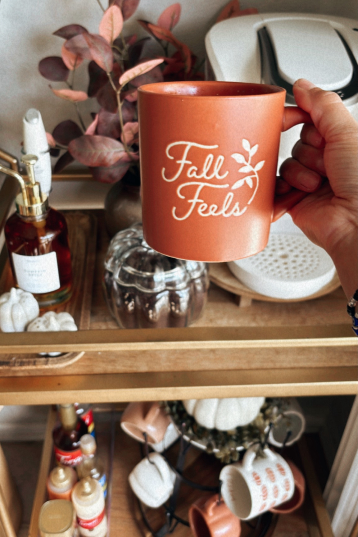 Fall Coffee Cart inspo #target #fall #coffeecart #amazonfinds #barcart 