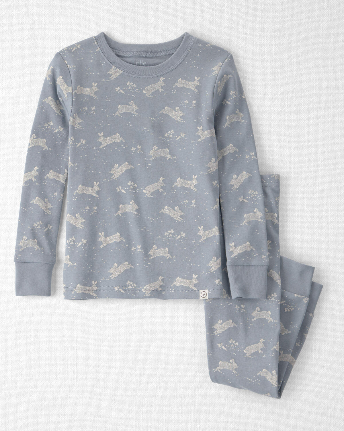 Toddler 2-Piece Organic Cotton Ribbed Pajama Set in Blue Bunnies Print | Carter's Inc