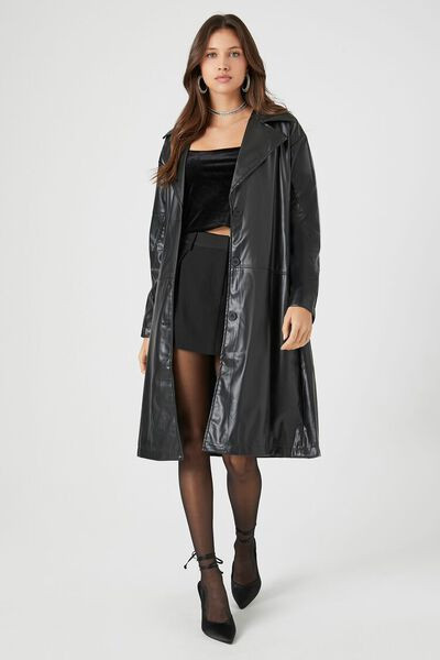 Faux Leather Trench Coat | Forever 21 (US)