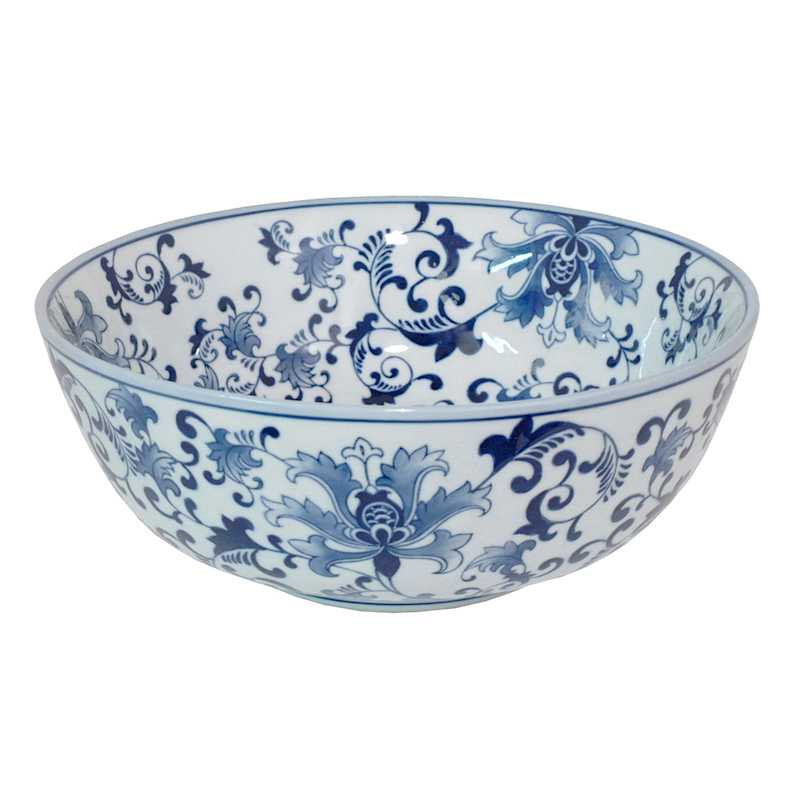 Blue & White Chinoiserie Bowl, 13.8" | At Home