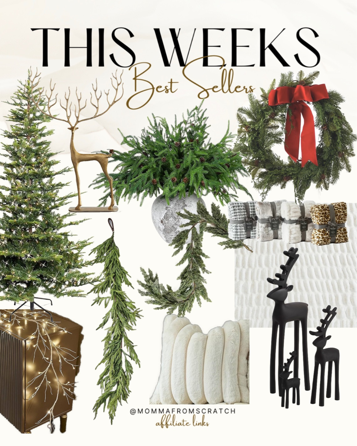 Best sellers of the week for Christmas decor, reindeer, garland, Christmas trees, wreaths! Fur blankets and pillows! Classic Christmas home decor! 

#LTKstyletip #LTKhome #LTKHoliday