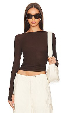 Michael Lauren Sorento Snap Cuff Top in Dark Mocha from Revolve.com | Revolve Clothing (Global)