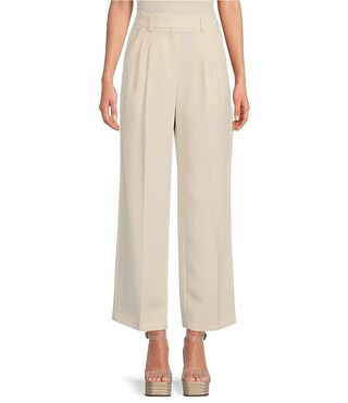 Gianni Bini Hartley Crepe Pleated Straight Wide Leg Coordinating Pants | Dillard's | Dillard's