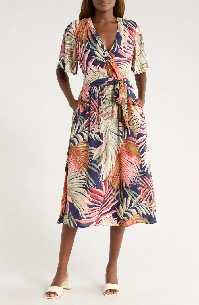 Palm Canyon Short Sleeve Wrap Dress | Nordstrom