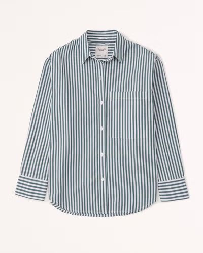 Women's Oversized Poplin Button-Up Shirt | Women's Tops | Abercrombie.com | Abercrombie & Fitch (US)