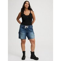 8'' Weekend Bermuda Cargo Short in Mediumblue-Denim | Torrid (US & Canada)