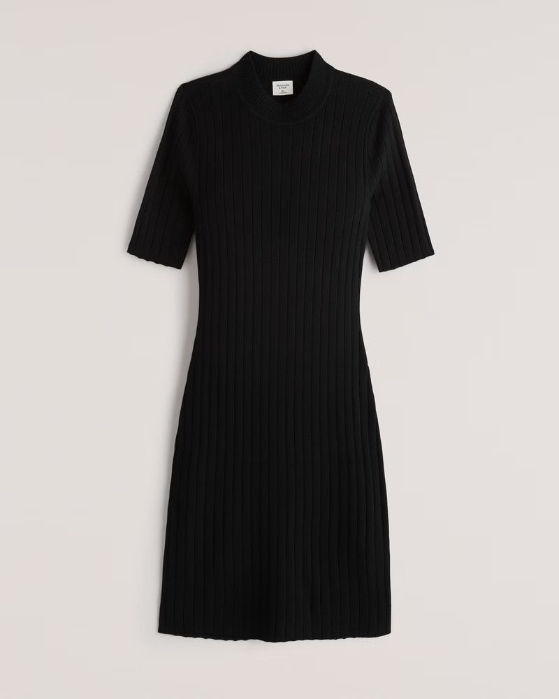 Mockneck Mini Sweater Dress Black Dress Dresses Spring Dress Pastel Work Wear Resort Wear | Abercrombie & Fitch (US)