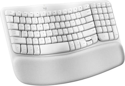 Logitech Wave Keys for Mac, Wireless Ergonomic Keyboard with Cushioned Palm Rest, Comfortable Natural Typing, Bluetooth Keyboard, Easy-Switch, Optimized for Mac, Apple, iPad - Off White(Renewed) | Amazon (US)