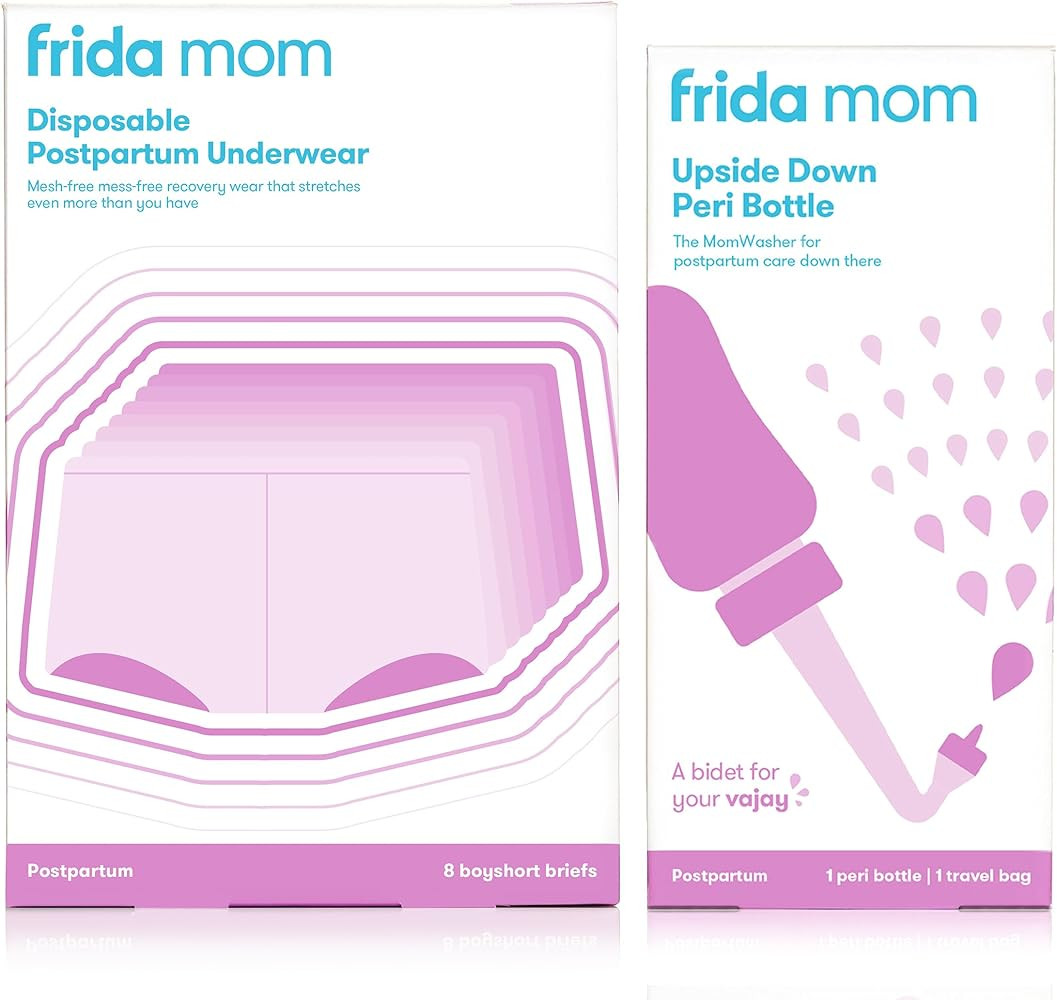 Frida Mom Postpartum Boyshort Underwear, 8 Count - Super Soft, Breathable, Stretchy, Latex-Free | Amazon (US)