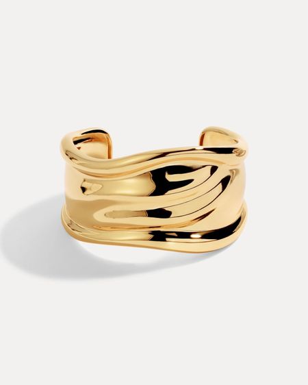 Bold gold sculptural cuffs are on trend for 2024! 🙌🏼 This gold plated version gives a big look and reminds me of the Tiffany Elsa Peretti bracelet.  Also comes in silver  

#LTKworkwear #LTKstyletip