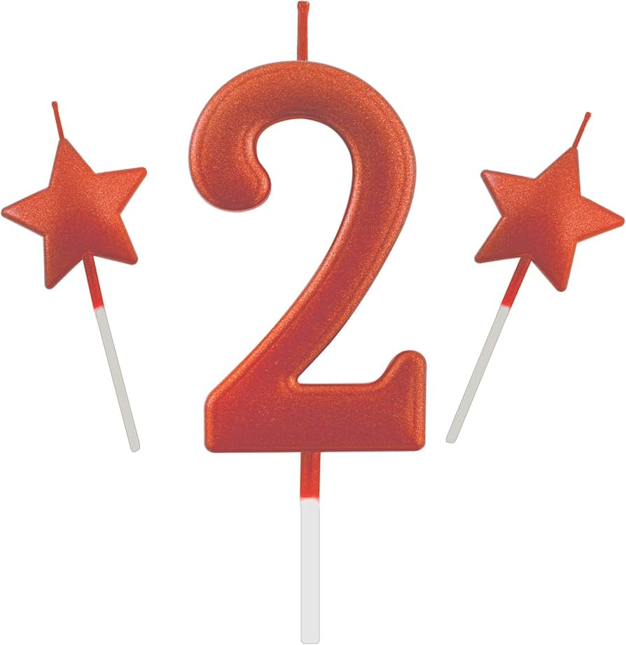 2.75in Red Number 2 Birthday Candles, Happy Birthday Cake Cupcake Toppers Decoration and Celebrat... | Amazon (US)