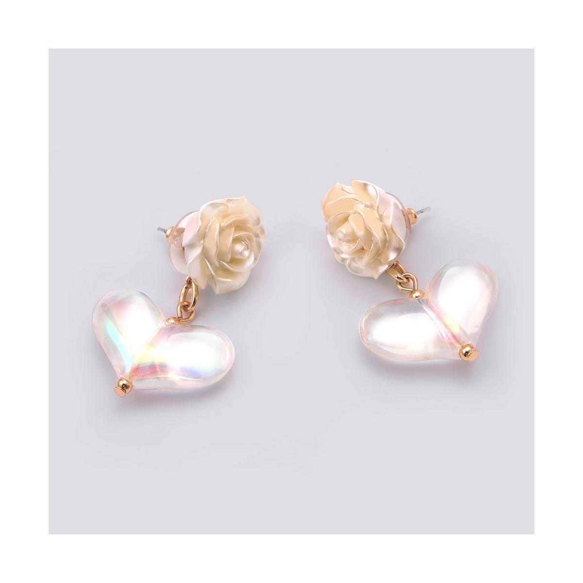 Rose Earring with Heart Drop - Wild Fable™ Gold | Target