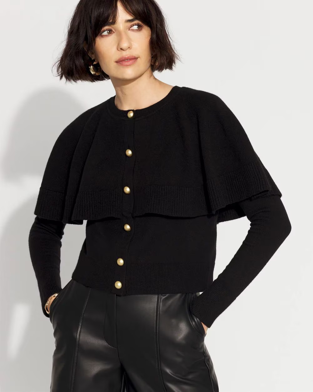 Button-Front Cape Cardigan40% Off as Marked + Extra 10% Off in BagGoing Fast!Button-Front Cape Ca... | White House Black Market